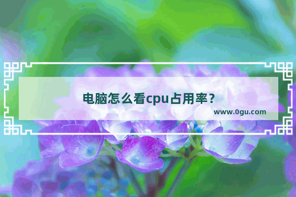 电脑怎么看cpu占用率？