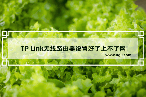 TP Link无线路由器设置好了上不了网的解决方法