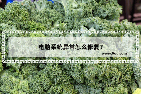 电脑系统异常怎么修复？