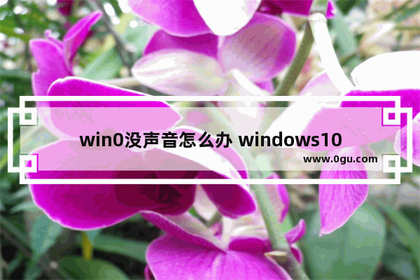 win0没声音怎么办 windows10没有声音怎么弄