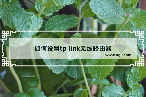 如何设置tp link无线路由器