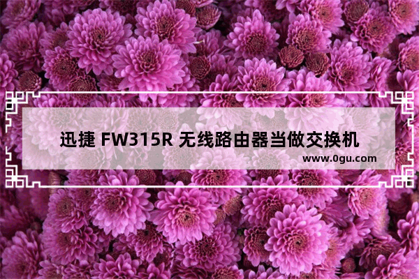 迅捷 FW315R 无线路由器当做交换机使用