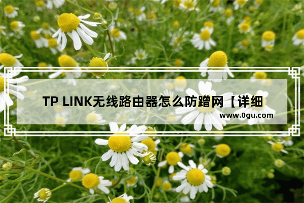 TP LINK无线路由器怎么防蹭网【详细介绍】