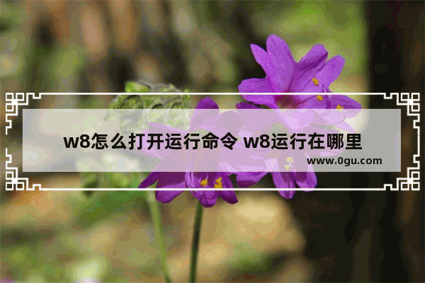 w8怎么打开运行命令 w8运行在哪里