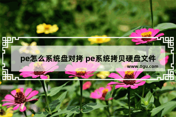 pe怎么系统盘对拷 pe系统拷贝硬盘文件