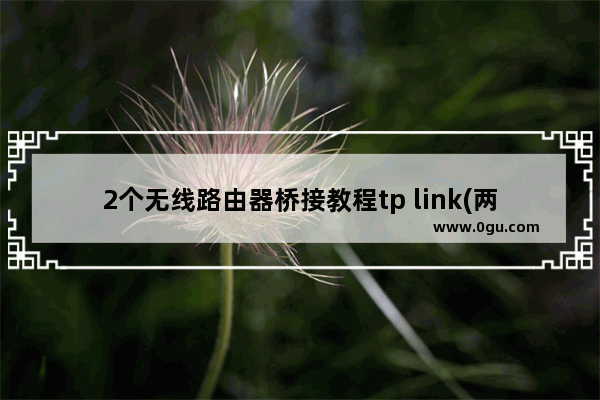 2个无线路由器桥接教程tp link(两个tplink路由器有线桥接怎么设置)