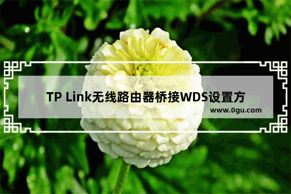 TP Link无线路由器桥接WDS设置方法