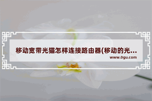 移动宽带光猫怎样连接路由器(移动的光纤猫怎么连接无线路由器)