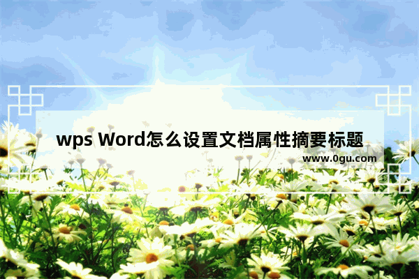 wps Word怎么设置文档属性摘要标题 WPS文档属性摘要标题的设置方法