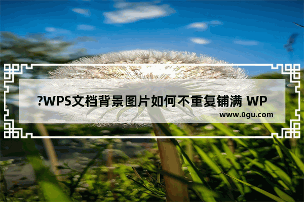 ?WPS文档背景图片如何不重复铺满 WPS文档设置图片不重复铺满一页的方法教程