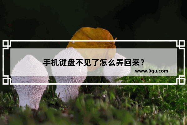 手机键盘不见了怎么弄回来？