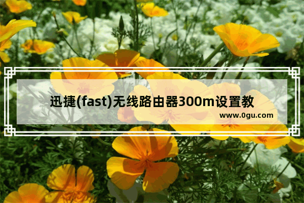 迅捷(fast)无线路由器300m设置教程(迅捷fw300r无线路由器设置)