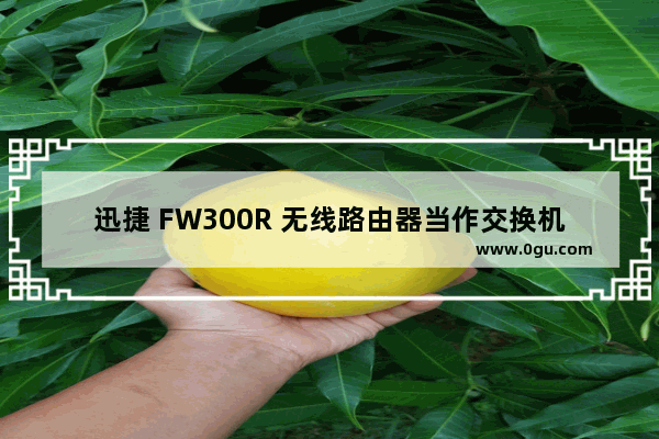 迅捷 FW300R 无线路由器当作交换机（无线AP）使用