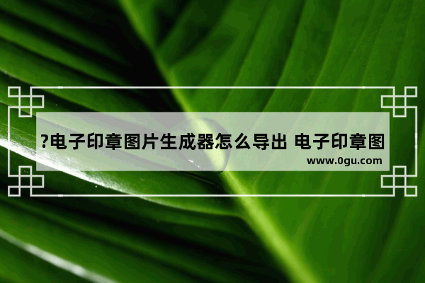 ?电子印章图片生成器怎么导出 电子印章图片生成器软件导出印章的方法教程