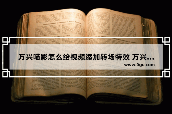 万兴喵影怎么给视频添加转场特效 万兴喵影给视频添加转场特效的方法