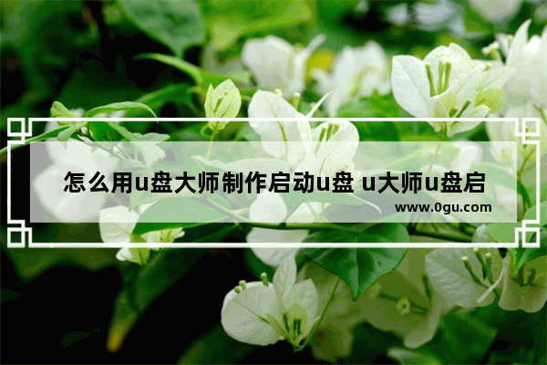 怎么用u盘大师制作启动u盘 u大师u盘启动盘制作工具官网