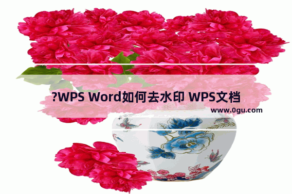 ?WPS Word如何去水印 WPS文档去掉背景水印的方法教程