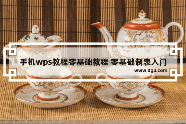 手机wps教程零基础教程 零基础制表入门知识