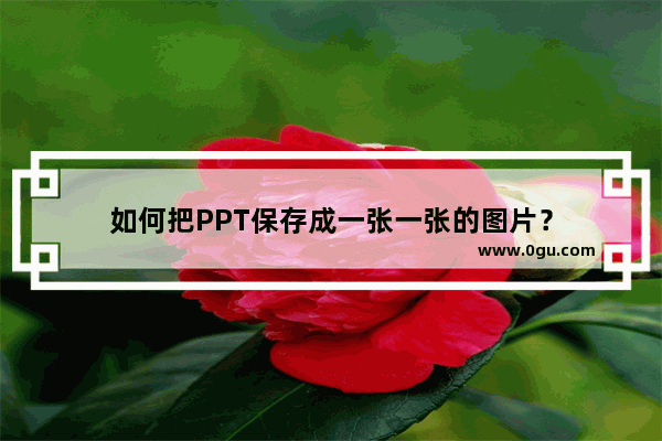 如何把PPT保存成一张一张的图片？