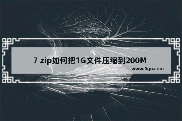 7 zip如何把1G文件压缩到200M 7 zip把1G文件压缩到200M的方法