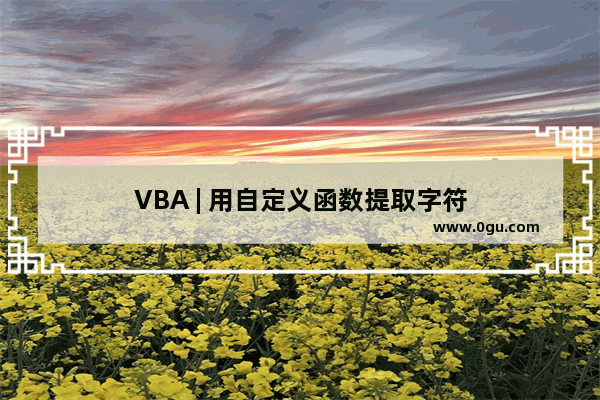 VBA | 用自定义函数提取字符