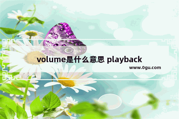 volume是什么意思 playback是什么意思