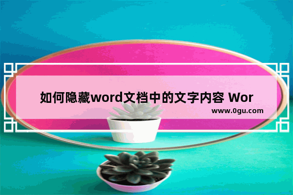 如何隐藏word文档中的文字内容 Word隐藏文字内容的方法