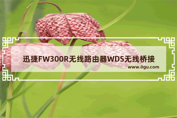 迅捷FW300R无线路由器WDS无线桥接设置步骤