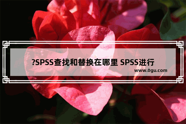 ?SPSS查找和替换在哪里 SPSS进行查找和替换的方法教程