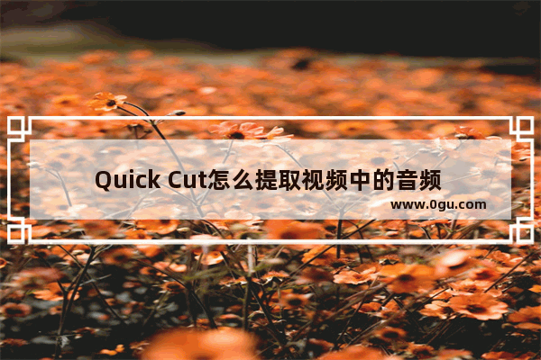 Quick Cut怎么提取视频中的音频 Quick Cut提取视频中的音频的方法