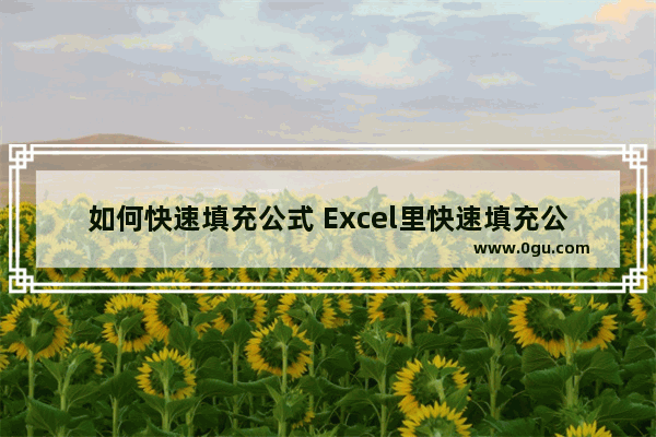 如何快速填充公式 Excel里快速填充公式的方法