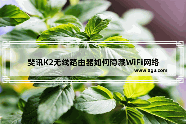 斐讯K2无线路由器如何隐藏WiFi网络