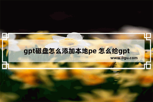 gpt磁盘怎么添加本地pe 怎么给gpt硬盘装系统