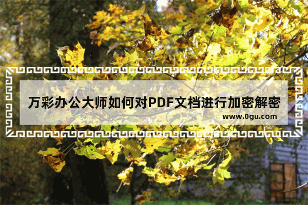 万彩办公大师如何对PDF文档进行加密解密 万彩办公大师PDF安全加密解密工具的方法教程