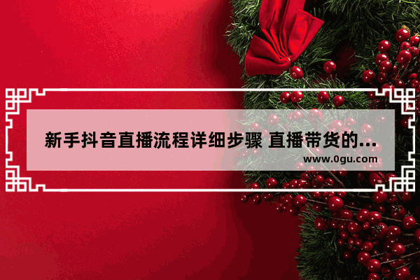 新手抖音直播流程详细步骤 直播带货的详细流程话术