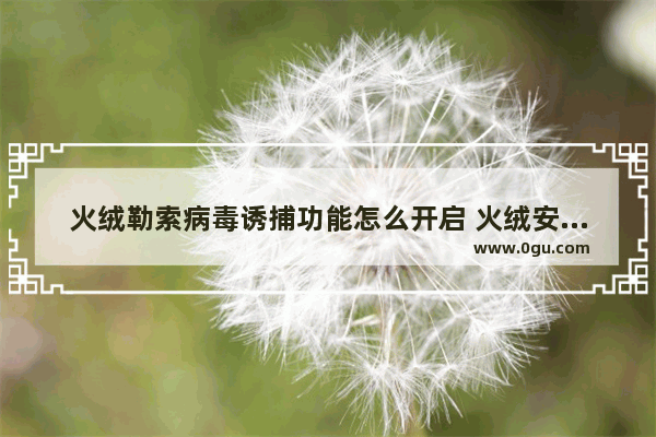 火绒勒索病毒诱捕功能怎么开启 火绒安全软件开启勒索病毒诱捕功能的方法