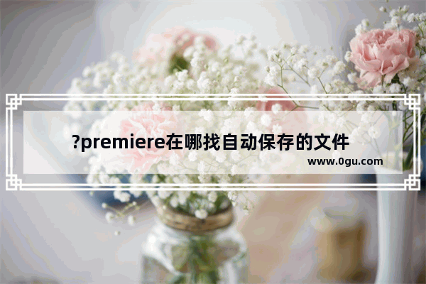 ?premiere在哪找自动保存的文件 pr查找自动保存文件位置的方法教程