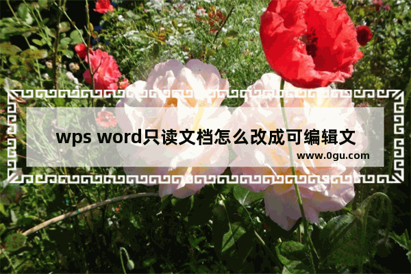 wps word只读文档怎么改成可编辑文档 wps word中只读文档改成可编辑文档的方法