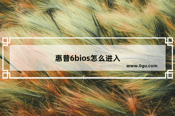 惠普6bios怎么进入