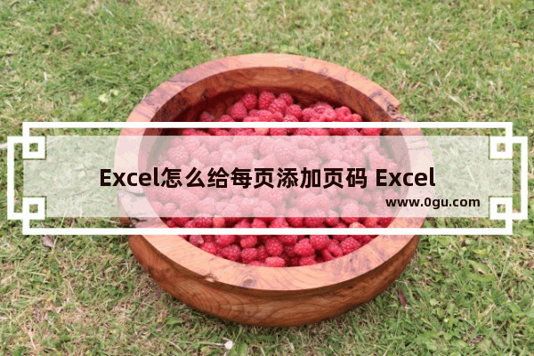 Excel怎么给每页添加页码 Excel给每页添加页码的方法