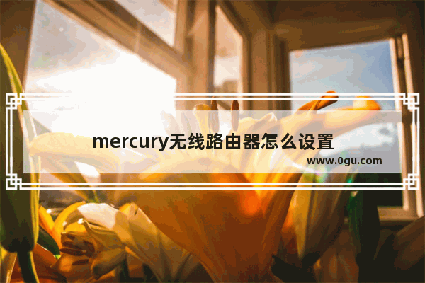 mercury无线路由器怎么设置