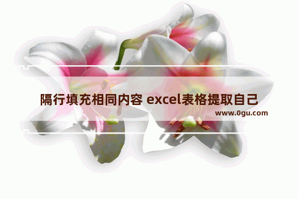 隔行填充相同内容 excel表格提取自己需要文字的方法