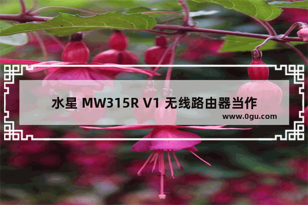 水星 MW315R V1 无线路由器当作交换机使用设置方法