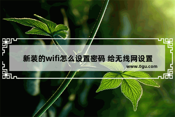 新装的wifi怎么设置密码 给无线网设置密码的详细步骤