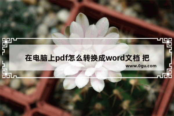 在电脑上pdf怎么转换成word文档 把照片转换成pdf的技巧