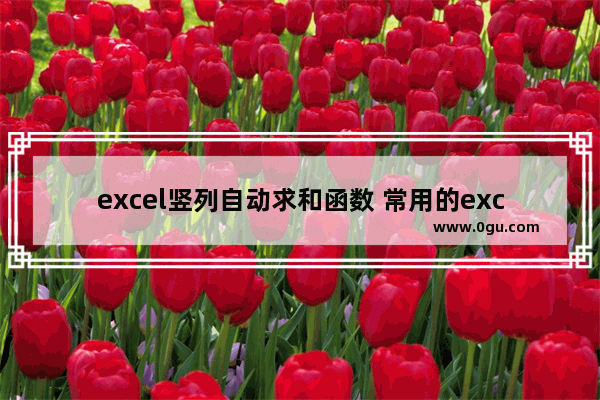 excel竖列自动求和函数 常用的excel快捷键大全