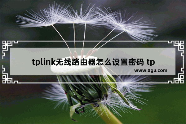 tplink无线路由器怎么设置密码 tplink无线路由器设置密码方法【详解】