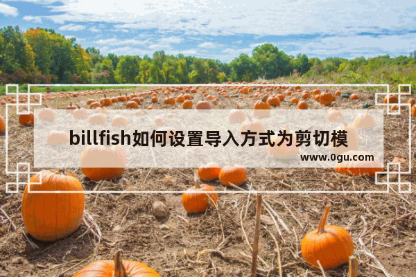 billfish如何设置导入方式为剪切模式