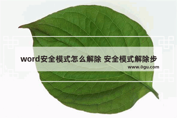 word安全模式怎么解除 安全模式解除步骤