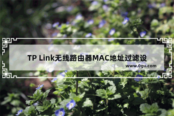 TP Link无线路由器MAC地址过滤设置上网教程